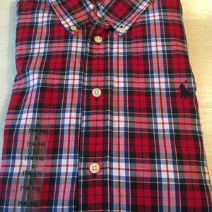 RALPH  LAUREN - Boys Button Down Plaid Shirt